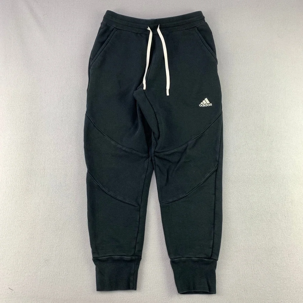 Adidas Sportswear Joggers Mens Medium Black Athletic Fleece Tapered Sweatpants